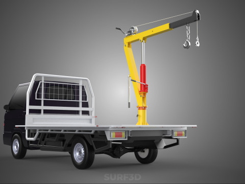 3 WAY WIDE DECK HYDRAULIC LIFT JIB CRANE DROP SIDE PICKUP TRUCK 3D 模型