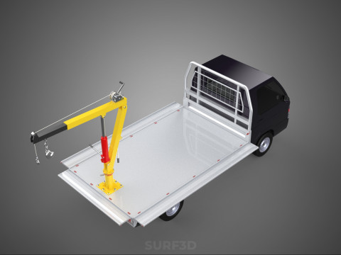 3 WAY WIDE DECK HYDRAULIC LIFT JIB CRANE DROP SIDE PICKUP TRUCK 3D 模型