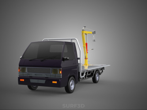 3 WAY WIDE DECK HYDRAULIC LIFT JIB CRANE DROP SIDE PICKUP TRUCK 3D 模型