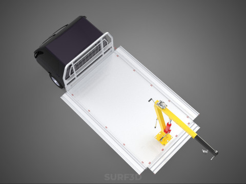 3 WAY WIDE DECK HYDRAULIC LIFT JIB CRANE DROP SIDE PICKUP TRUCK 3D 模型