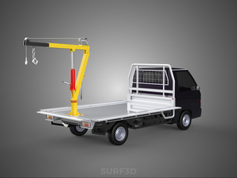 3 WAY WIDE DECK HYDRAULIC LIFT JIB CRANE DROP SIDE PICKUP TRUCK 3D 模型