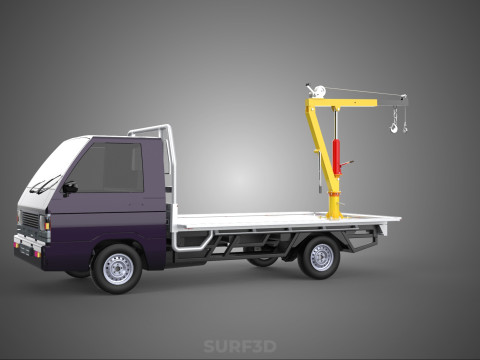 3 WAY WIDE DECK HYDRAULIC LIFT JIB CRANE DROP SIDE PICKUP TRUCK 3D 模型