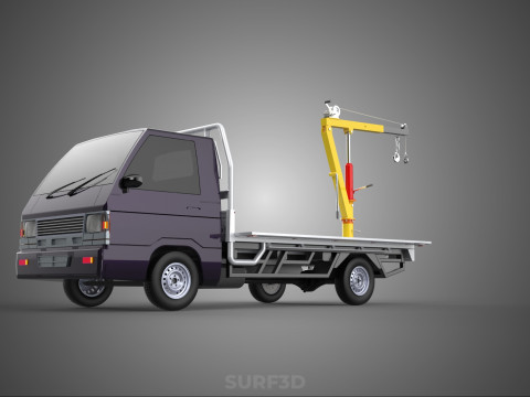 3 WAY WIDE DECK HYDRAULIC LIFT JIB CRANE DROP SIDE PICKUP TRUCK 3D 模型
