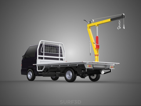 3 WAY WIDE DECK HYDRAULIC LIFT JIB CRANE DROP SIDE PICKUP TRUCK 3D 模型