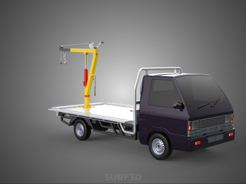 3 WAY WIDE DECK HYDRAULIC LIFT JIB CRANE DROP SIDE PICKUP TRUCK 3D 模型