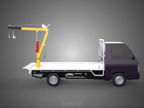 3 WAY WIDE DECK HYDRAULIC LIFT JIB CRANE DROP SIDE PICKUP TRUCK 3D 模型