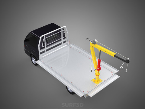 3 WAY WIDE DECK HYDRAULIC LIFT JIB CRANE DROP SIDE PICKUP TRUCK 3D 模型