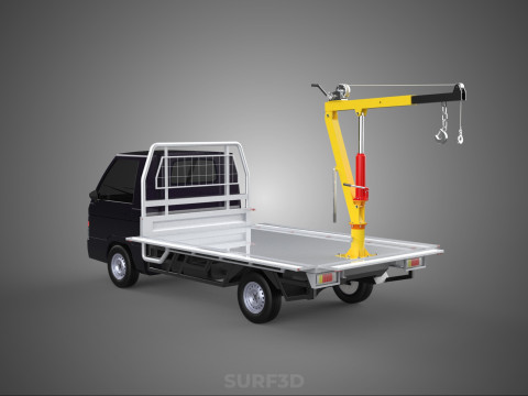 3 WAY WIDE DECK HYDRAULIC LIFT JIB CRANE DROP SIDE PICKUP TRUCK 3D 模型
