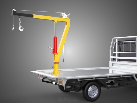 3 WAY WIDE DECK HYDRAULIC LIFT JIB CRANE DROP SIDE PICKUP TRUCK 3D 模型