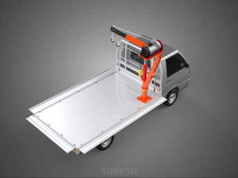 WIDE DECK JIB CRANE LIFT HOIST MOTOR WINCH HOOK TRUCK PICKUP CAR 3Dモデル