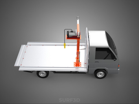 WIDE DECK JIB CRANE LIFT HOIST MOTOR WINCH HOOK TRUCK PICKUP CAR 3Dモデル