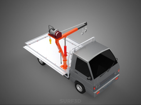 WIDE DECK JIB CRANE LIFT HOIST MOTOR WINCH HOOK TRUCK PICKUP CAR 3Dモデル