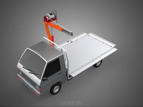 WIDE DECK JIB CRANE LIFT HOIST MOTOR WINCH HOOK TRUCK PICKUP CAR 3Dモデル
