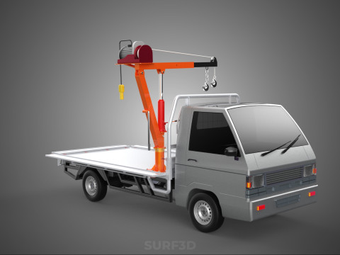 WIDE DECK JIB CRANE LIFT HOIST MOTOR WINCH HOOK TRUCK PICKUP CAR 3Dモデル