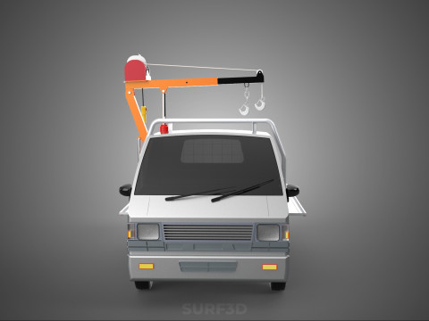 WIDE DECK JIB CRANE LIFT HOIST MOTOR WINCH HOOK TRUCK PICKUP CAR 3Dモデル