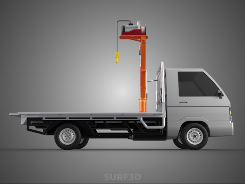 WIDE DECK JIB CRANE LIFT HOIST MOTOR WINCH HOOK TRUCK PICKUP CAR 3Dモデル