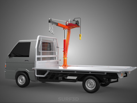WIDE DECK JIB CRANE LIFT HOIST MOTOR WINCH HOOK TRUCK PICKUP CAR 3Dモデル
