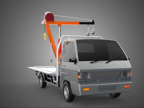 WIDE DECK JIB CRANE LIFT HOIST MOTOR WINCH HOOK TRUCK PICKUP CAR 3Dモデル