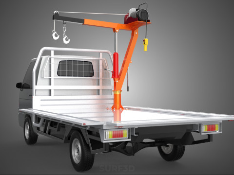WIDE DECK JIB CRANE LIFT HOIST MOTOR WINCH HOOK TRUCK PICKUP CAR 3Dモデル