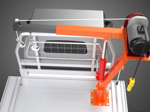 WIDE DECK JIB CRANE LIFT HOIST MOTOR WINCH HOOK TRUCK PICKUP CAR 3Dモデル