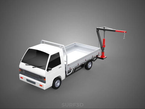 ATTACHMENT HYDRAULIC LIFT JIB CRANE WINCH FLATBED PICKUP TRUCK 3D Model