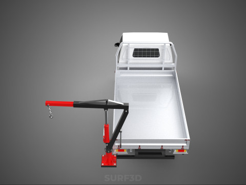 ATTACHMENT HYDRAULIC LIFT JIB CRANE WINCH FLATBED PICKUP TRUCK 3D Modell