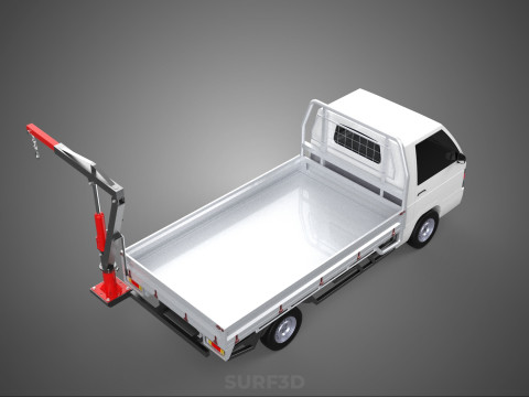 ATTACHMENT HYDRAULIC LIFT JIB CRANE WINCH FLATBED PICKUP TRUCK 3D Modell