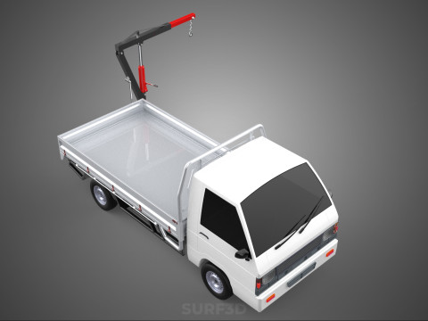 ATTACHMENT HYDRAULIC LIFT JIB CRANE WINCH FLATBED PICKUP TRUCK 3D Modell
