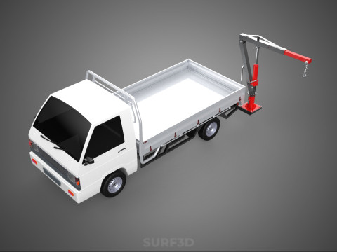 ATTACHMENT HYDRAULIC LIFT JIB CRANE WINCH FLATBED PICKUP TRUCK 3D Modell