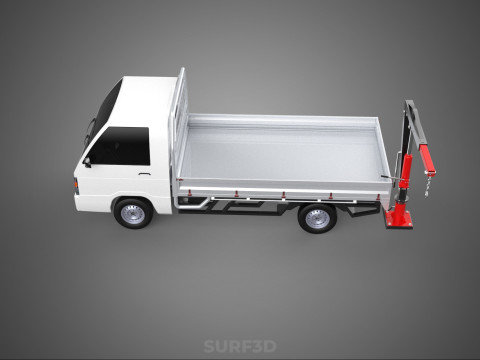 ATTACHMENT HYDRAULIC LIFT JIB CRANE WINCH FLATBED PICKUP TRUCK 3D Modell