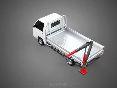 ATTACHMENT HYDRAULIC LIFT JIB CRANE WINCH FLATBED PICKUP TRUCK 3D Modell
