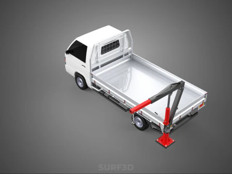 ATTACHMENT HYDRAULIC LIFT JIB CRANE WINCH FLATBED PICKUP TRUCK 3D Model