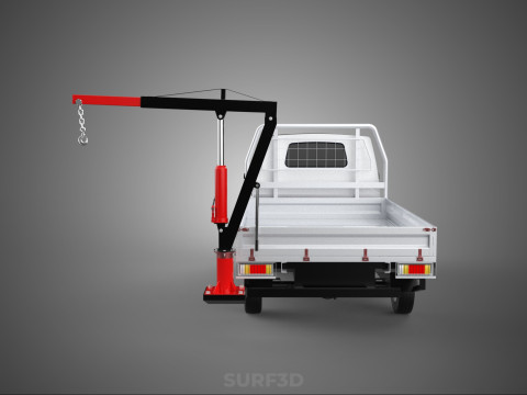ATTACHMENT HYDRAULIC LIFT JIB CRANE WINCH FLATBED PICKUP TRUCK 3D Modell