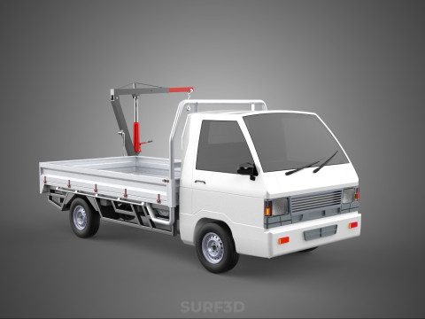 ATTACHMENT HYDRAULIC LIFT JIB CRANE WINCH FLATBED PICKUP TRUCK 3D Modell
