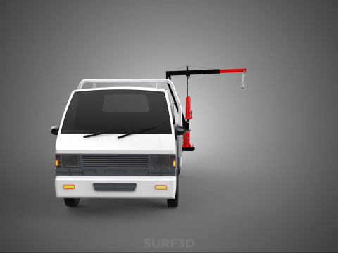 ATTACHMENT HYDRAULIC LIFT JIB CRANE WINCH FLATBED PICKUP TRUCK 3D Modell