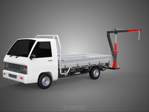 ATTACHMENT HYDRAULIC LIFT JIB CRANE WINCH FLATBED PICKUP TRUCK 3D Modell