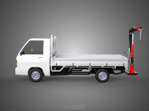 ATTACHMENT HYDRAULIC LIFT JIB CRANE WINCH FLATBED PICKUP TRUCK 3D Modell
