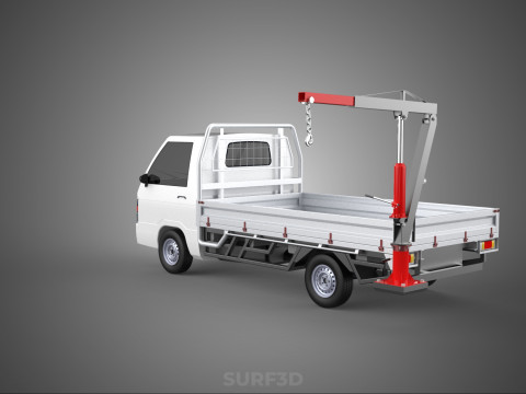ATTACHMENT HYDRAULIC LIFT JIB CRANE WINCH FLATBED PICKUP TRUCK 3D Modell