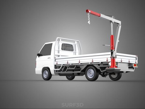 ATTACHMENT HYDRAULIC LIFT JIB CRANE WINCH FLATBED PICKUP TRUCK 3D Modell