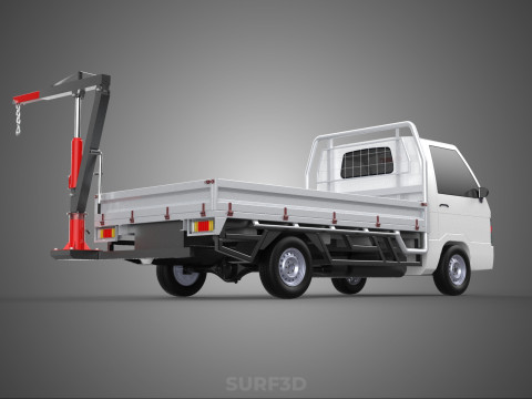 ATTACHMENT HYDRAULIC LIFT JIB CRANE WINCH FLATBED PICKUP TRUCK 3D Modell