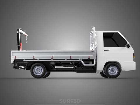 ATTACHMENT HYDRAULIC LIFT JIB CRANE WINCH FLATBED PICKUP TRUCK 3D Modell