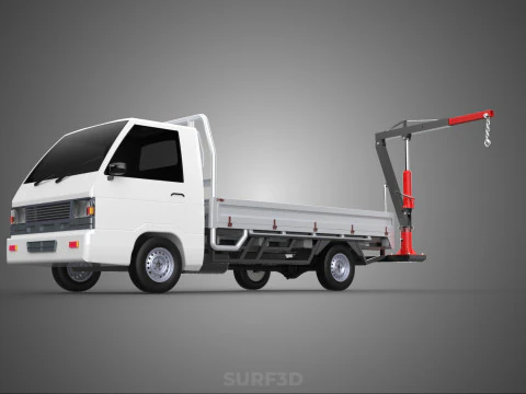 ATTACHMENT HYDRAULIC LIFT JIB CRANE WINCH FLATBED PICKUP TRUCK 3D Model
