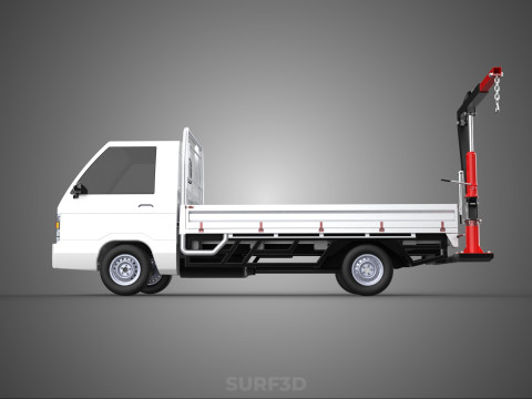 ATTACHMENT HYDRAULIC LIFT JIB CRANE WINCH FLATBED PICKUP TRUCK 3D Modell