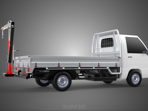 ATTACHMENT HYDRAULIC LIFT JIB CRANE WINCH FLATBED PICKUP TRUCK 3D Modell