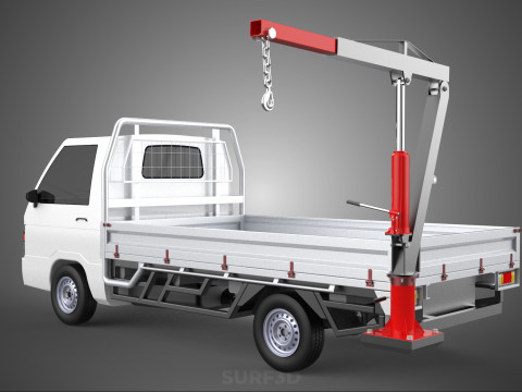 ATTACHMENT HYDRAULIC LIFT JIB CRANE WINCH FLATBED PICKUP TRUCK 3D Modell