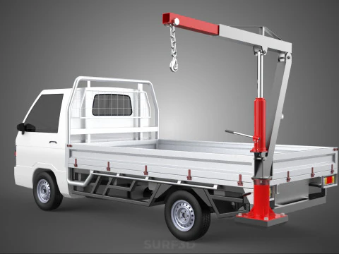 ATTACHMENT HYDRAULIC LIFT JIB CRANE WINCH FLATBED PICKUP TRUCK 3D Model
