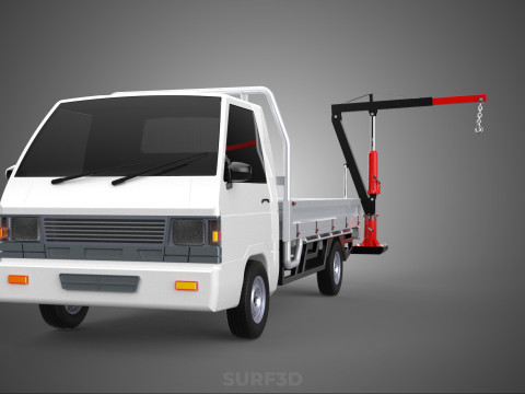ATTACHMENT HYDRAULIC LIFT JIB CRANE WINCH FLATBED PICKUP TRUCK 3D Modell
