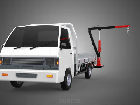 ATTACHMENT HYDRAULIC LIFT JIB CRANE WINCH FLATBED PICKUP TRUCK 3D Model