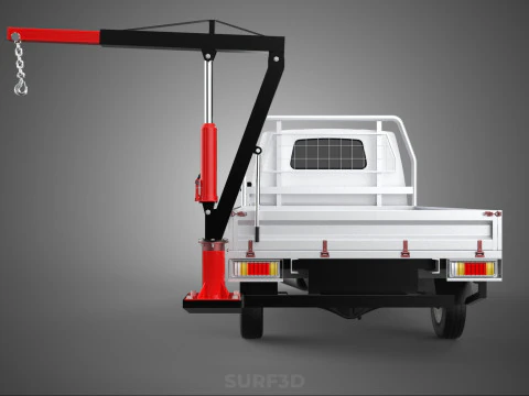 ATTACHMENT HYDRAULIC LIFT JIB CRANE WINCH FLATBED PICKUP TRUCK 3D Model