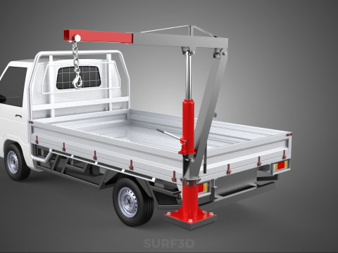 ATTACHMENT HYDRAULIC LIFT JIB CRANE WINCH FLATBED PICKUP TRUCK 3D Modell